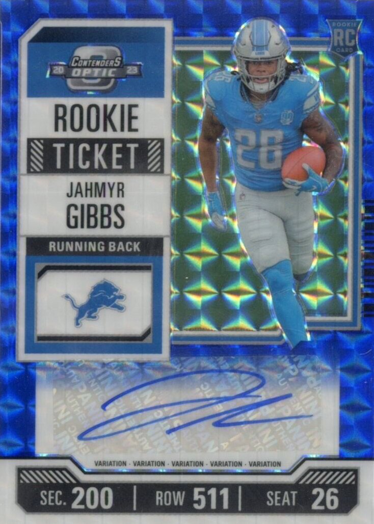 Jahmyr Gibbs 2023 Zenith #116 Contenders Optic Rookie Ticket